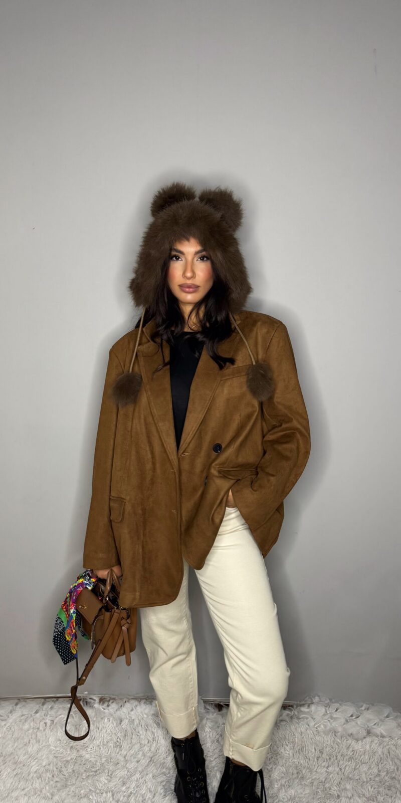 Giacca Camoscio Oversize By Lumina