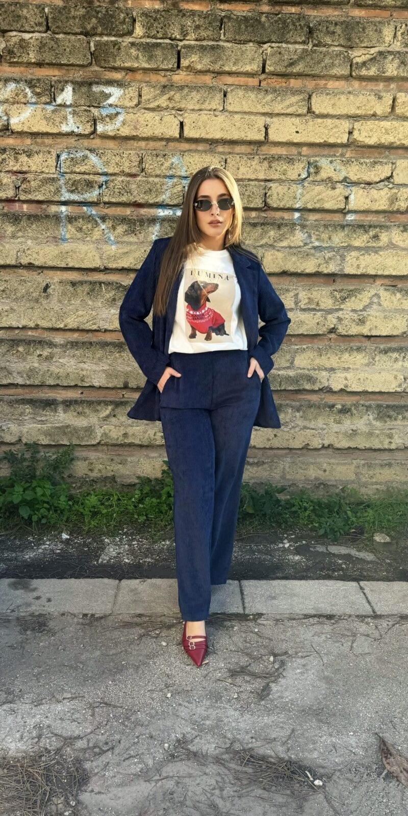 Tailleur Velluto A Costine