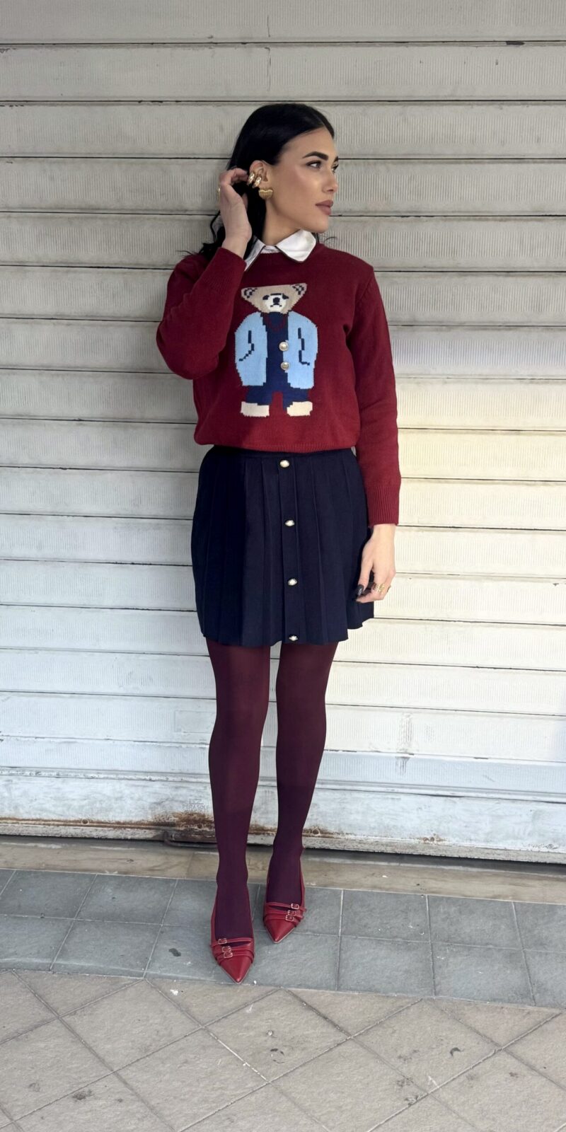 Gonna Pieghe Bottoni