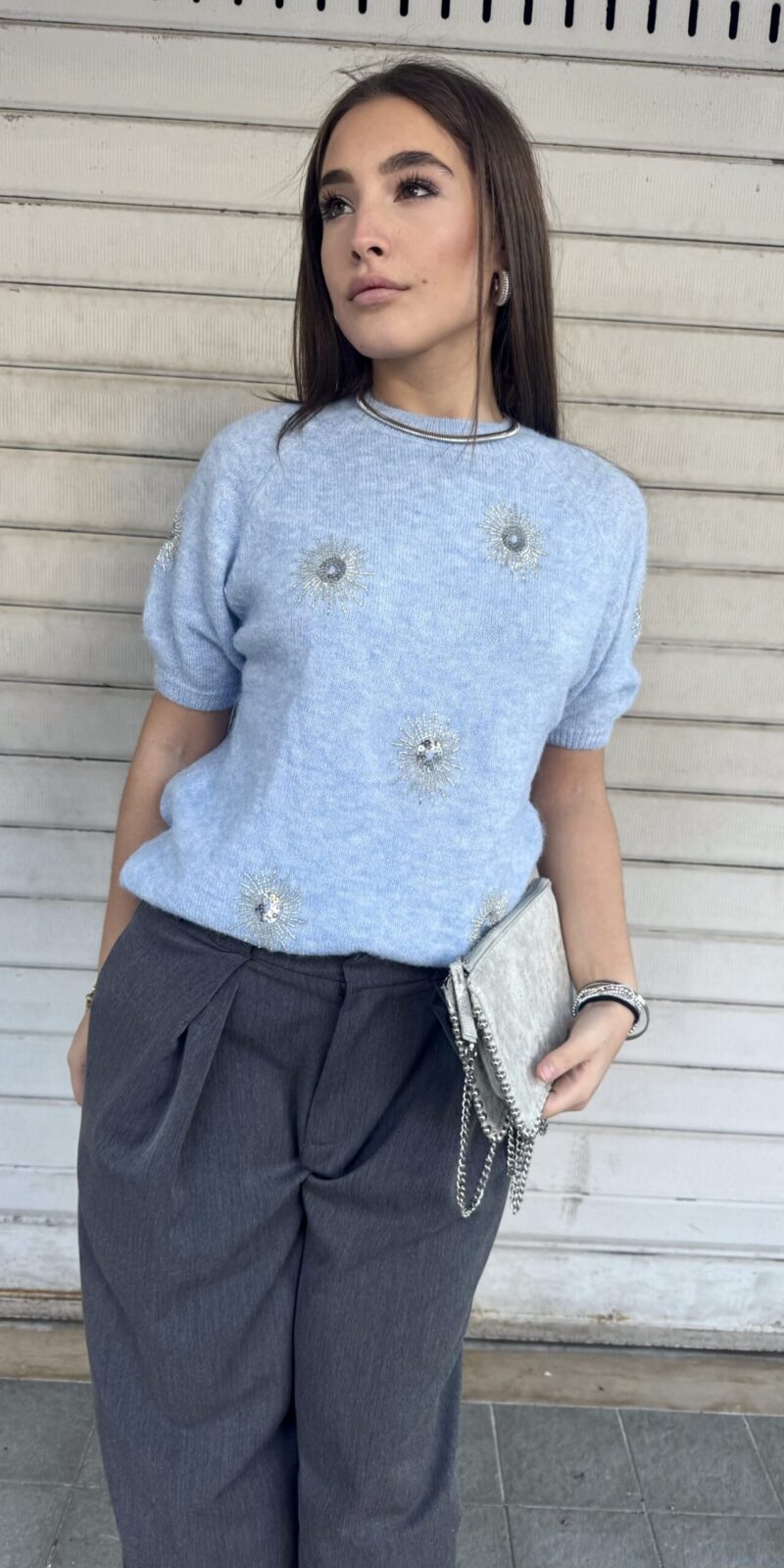 Pull Jewel Mezze Maniche