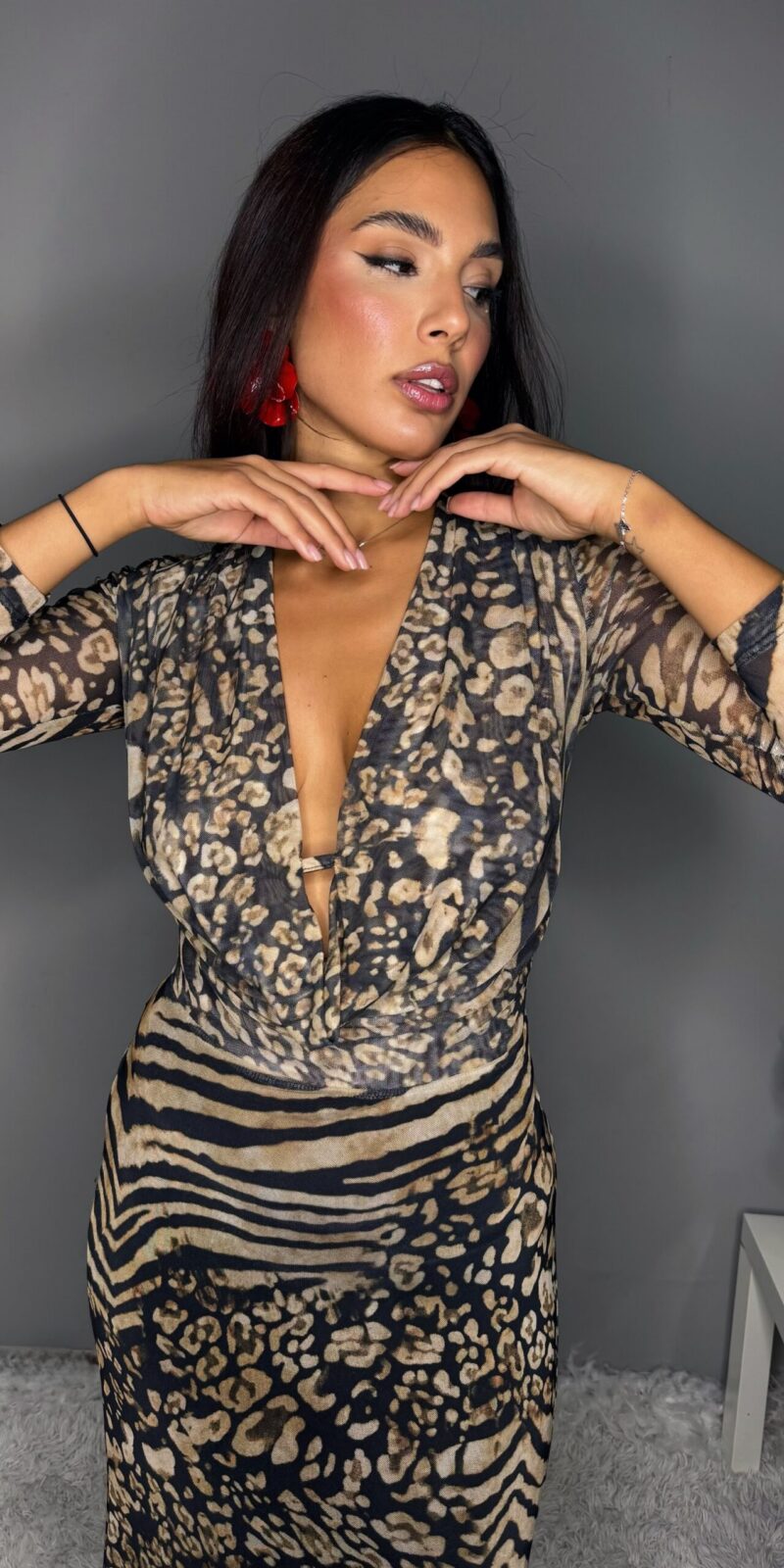 Lumina Abito Lungo Cut-Out Schiena In Tulle